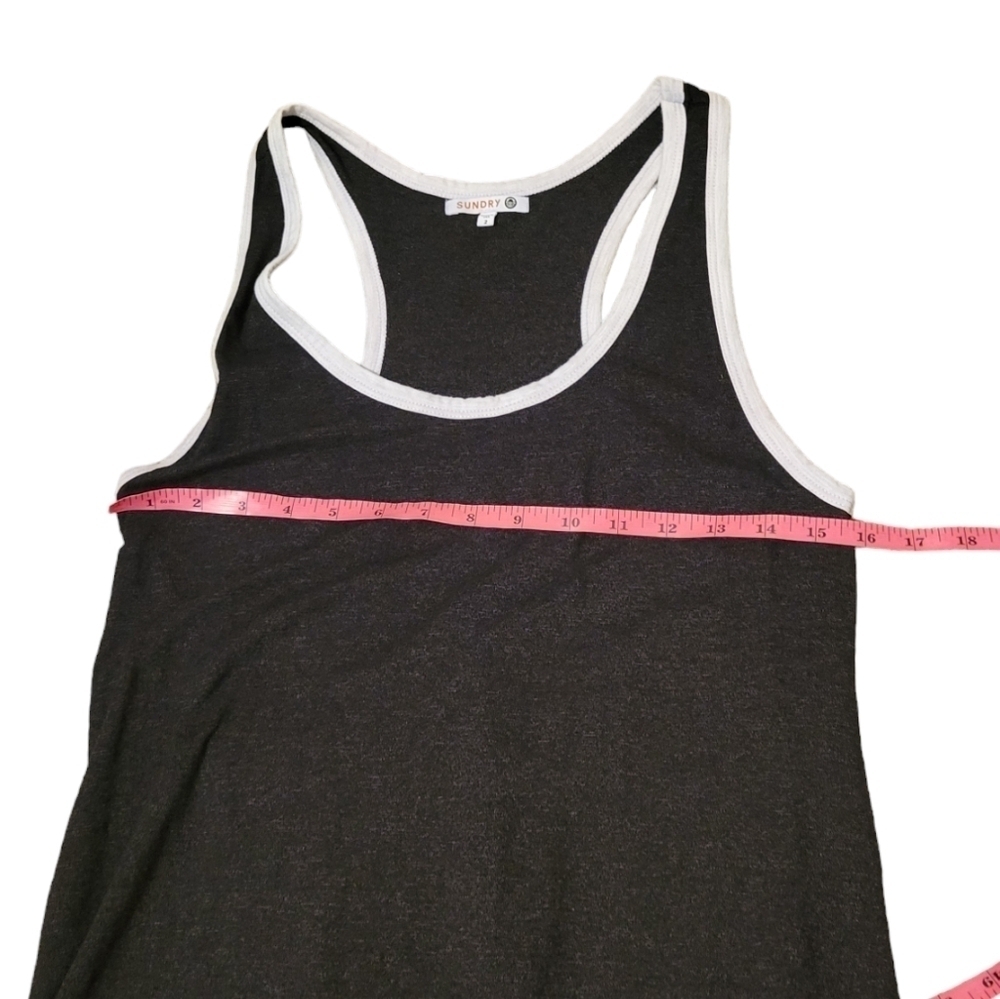 SUNDRY Ringer Maxi Dress Racerback Tank Jersey Knit Women's Size 2 = Medium - Picture 10 of 13